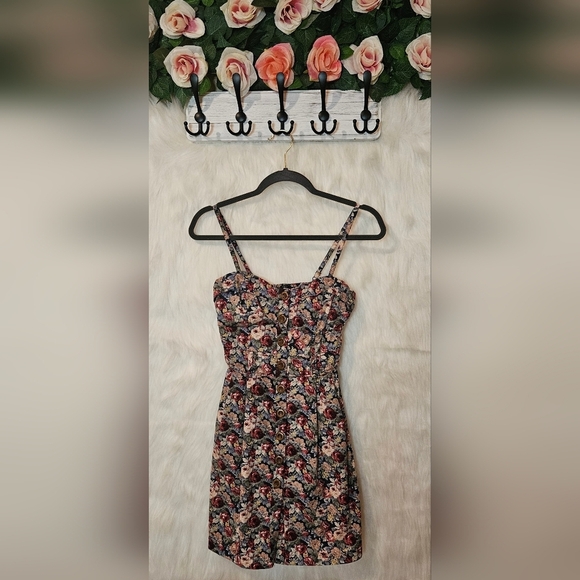 Poetry Classic Bustier Floral Button-up Mini Dress - Picture 1 of 8